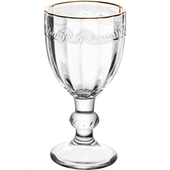 Taça 50ml De Licor De Cristal Ecológico Com Borda Dourada Imperial